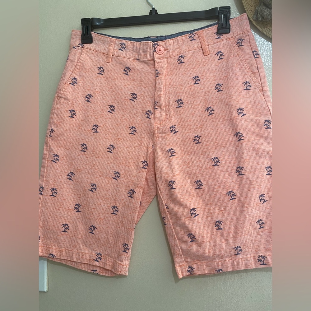 Men's Tropical Print Shorts - Coral